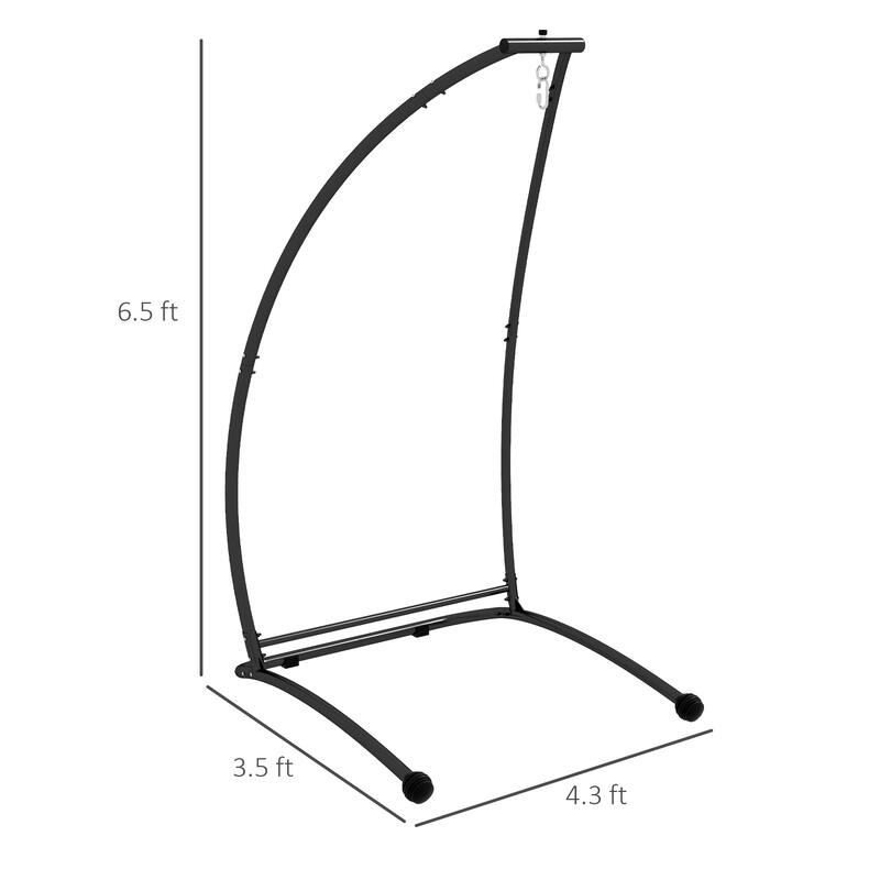 Outdoor C Shape Hanging Chair Stand for Indoor & Outdoor, Black