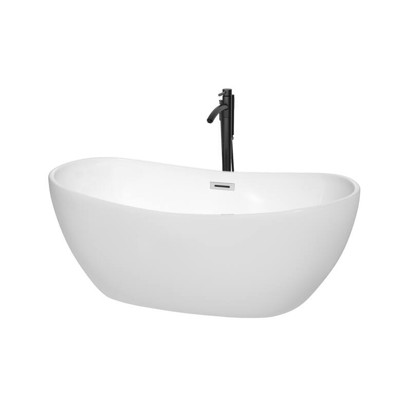 Wyndham Collection Rebecca 60-inch Freestanding Bathtub with Faucet