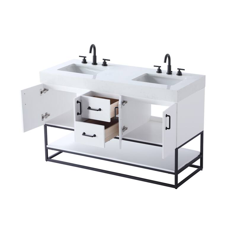 Elegant Lighting VF29254D Caroline 54" Free Standing Double Basin