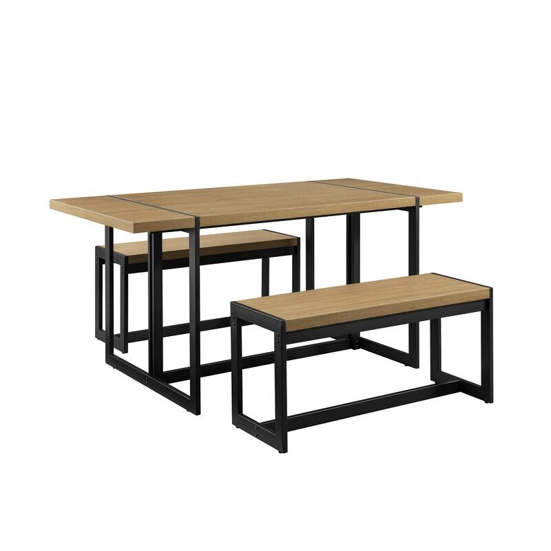 Middlebrook Designs Urban 3-Piece Metal and Wood Dining Set
