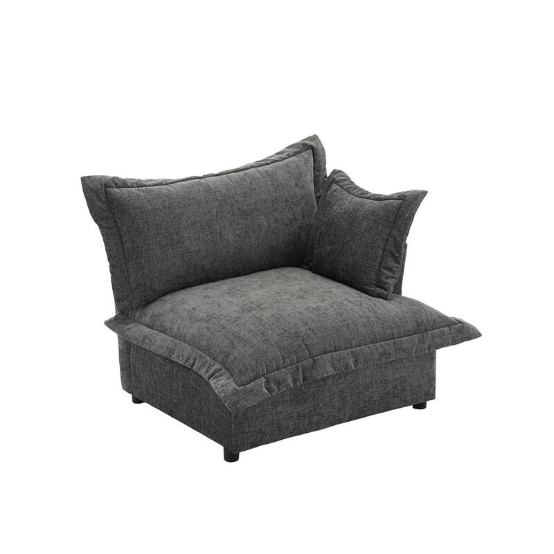 Upholstered Chenille Arm Club Chair Cloud corner cahir