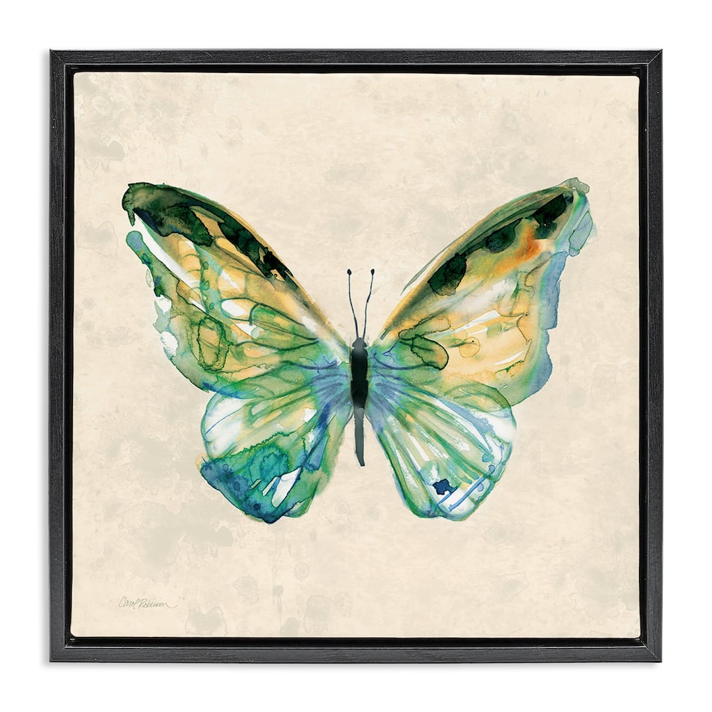 Stupell Watercolor Cottage Butterfly Framed Floater Canvas Wall Art Design By Carol Robinson