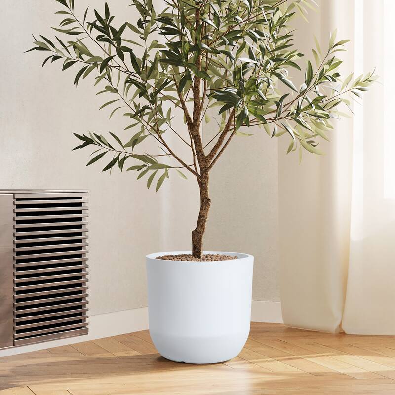 Round Smooth Finish Indoor/Outdoor MgO Planter, Single Planter for Indoors/Outdoors