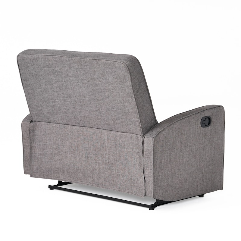 Roomfitters Button-Tufted Upholstered Loveseat with Comfortable Cushions for Living Room or Bedroom, Grey