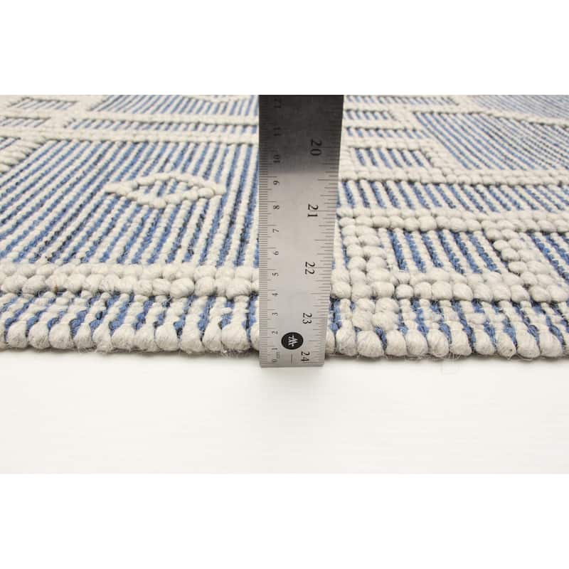 ECARPETGALLERY Braid weave Sienna Navy Wool Rug - 5'0 x 8'0