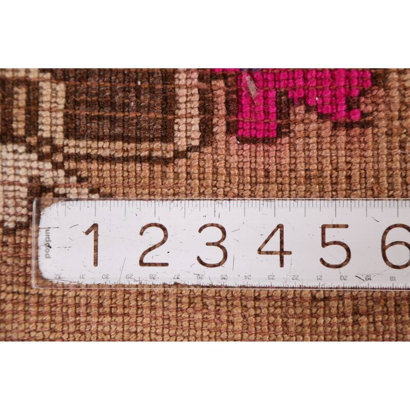 Hand Knotted Oriental 100% Wool Carpet Transitional Tribal Beige & Ivories Anatolian Area Rug - 2' 6'' X 1' 10''