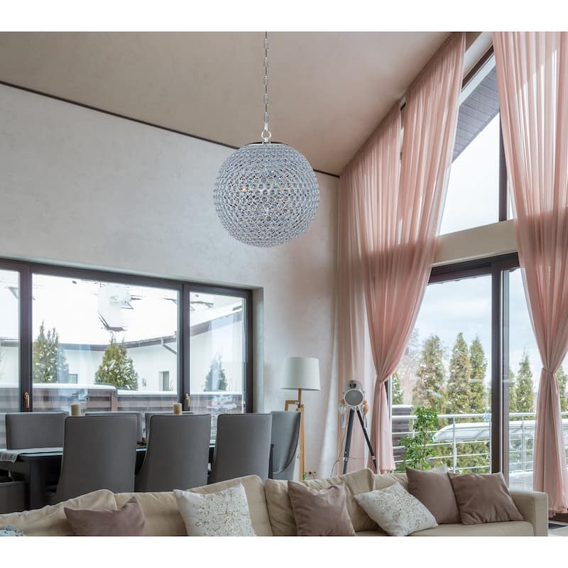 Disco Crystal Ball 8 - Light Globe Luxury Chandelier - Chrome