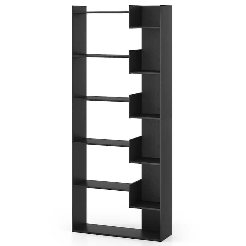 Costway 1/2 PCS 6-tier Bookshelf Tall Display Shelf with 11 Open - See Details - Black-1 PCS
