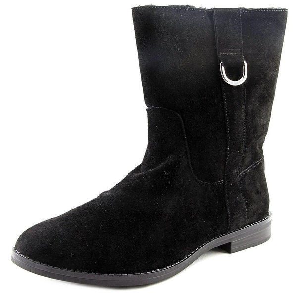 Alfani Anconaa Women Round Toe Suede Black Mid Calf Boot