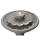 preview thumbnail 10 of 11, Ashlee Weathered Concrete Tiered Birdbath - 17" x 26"