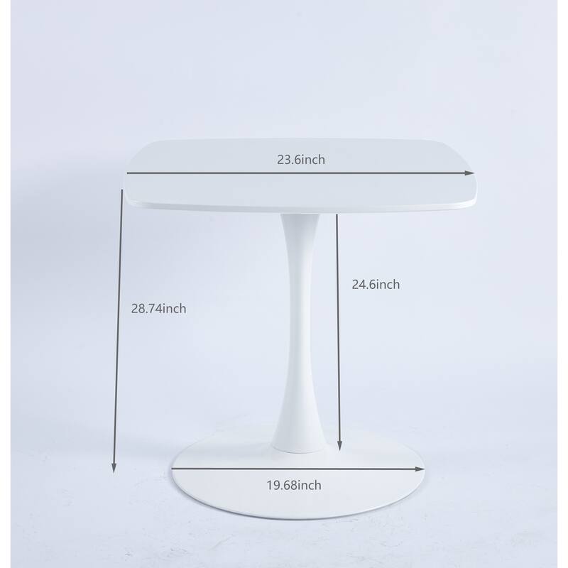23.62 Inch Modern Dining Table - Easy Assembly & Sturdy Metal Legs