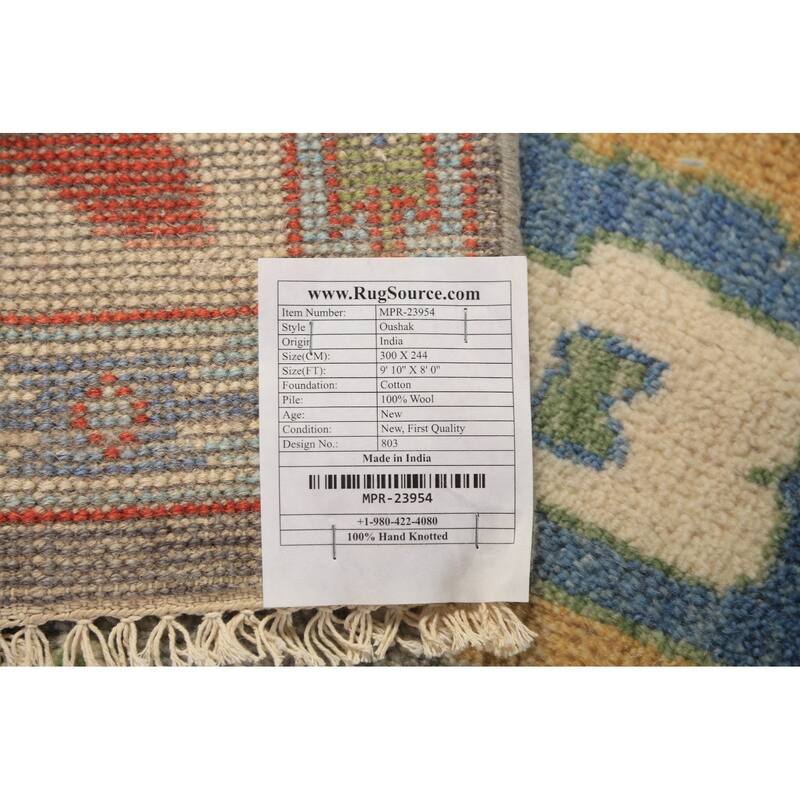 Oushak Indian Area Rug Handmade Transitional Grey Wool Carpet - 8'0"x 9'10"