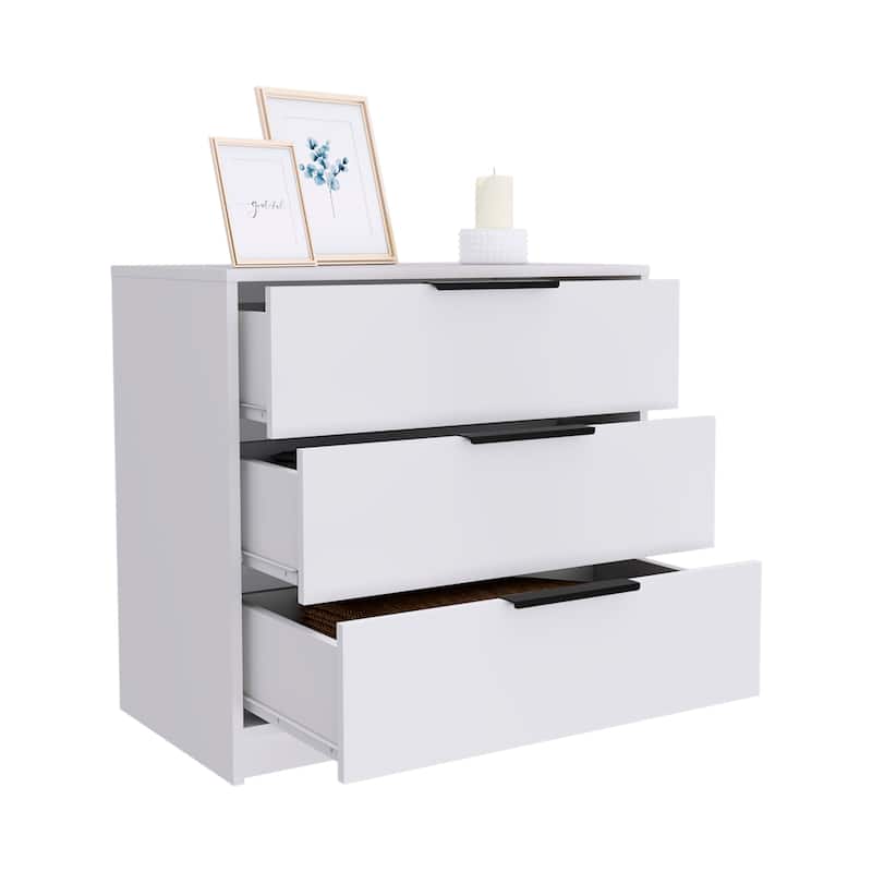 TUHOME Kaia 27-inch Wide Contemporary 3 Drawer Dresser