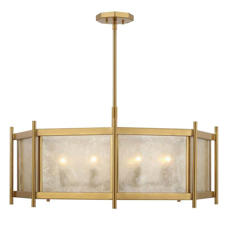 Warm Brass Eight Light Chandelier from the Jacobs Collection