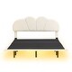 preview thumbnail 19 of 44, LED Low Profile Bed Platform Bed Frame with Cloud-Shaped Headboard