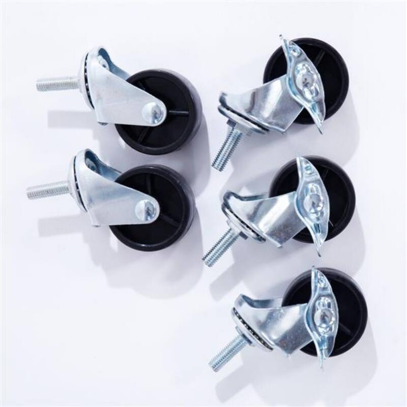 6-Layer Plastic Coated Polygonal Corner Shelf with 2" PP Wheels - (26.77 x 26.77 x 70.87)"