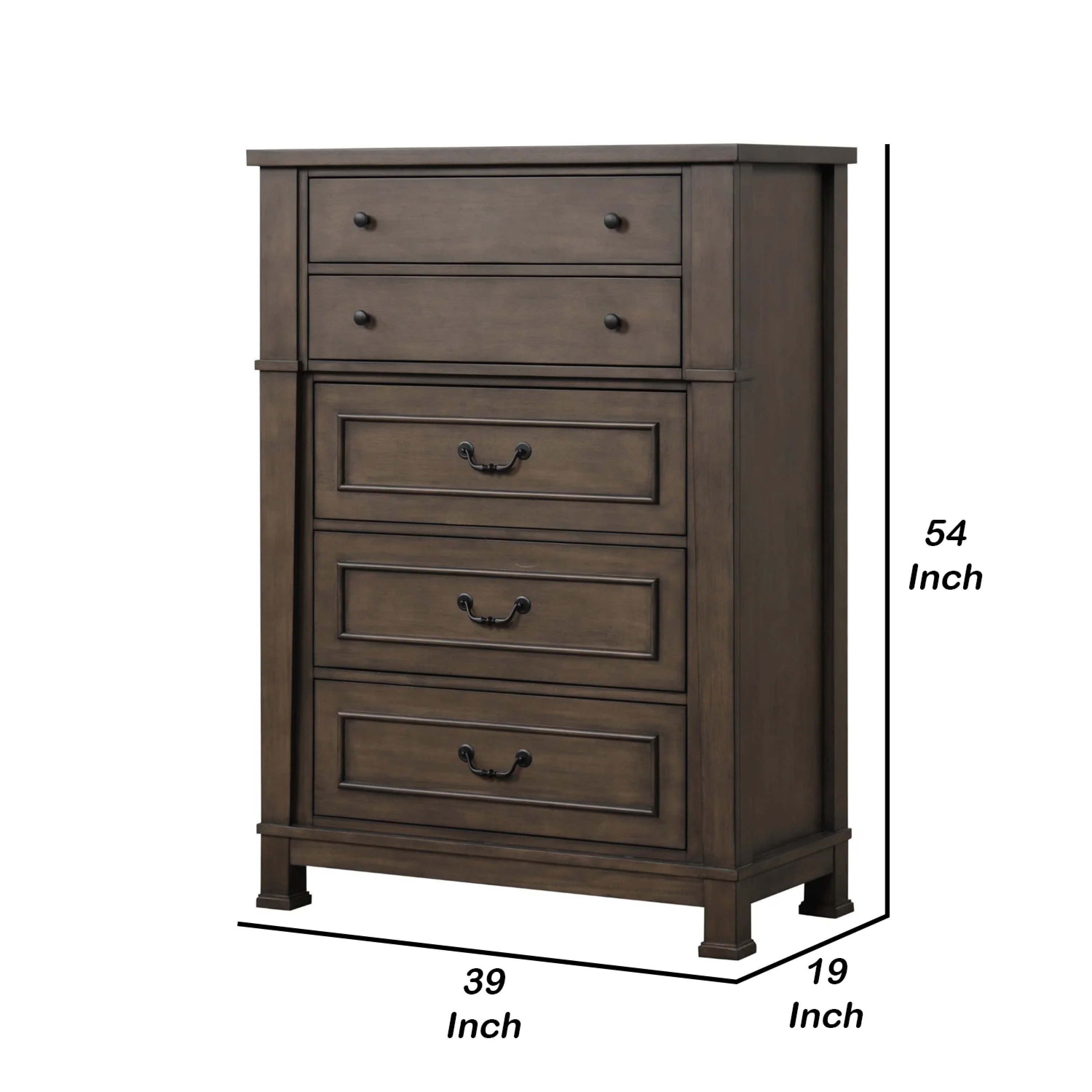 5 drawer dresser dark brown GAOMON Vertical 5-Drawer Brown Dresser- 15.8x31.5x41.3inch- Large Storage for Bedroom in the Accent Cabinets department at Lowes.com