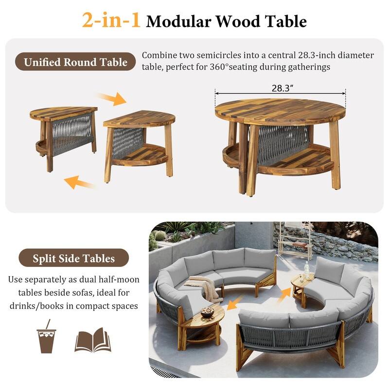 6-Person Outdoor Seating Group with Cushions and Coffee Table for Patios and Gathering Spaces
