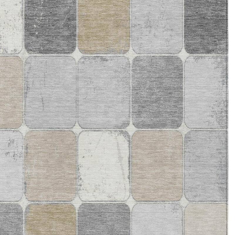 HomeRoots Geometric Transitional Rectangle Outdoor Rug
