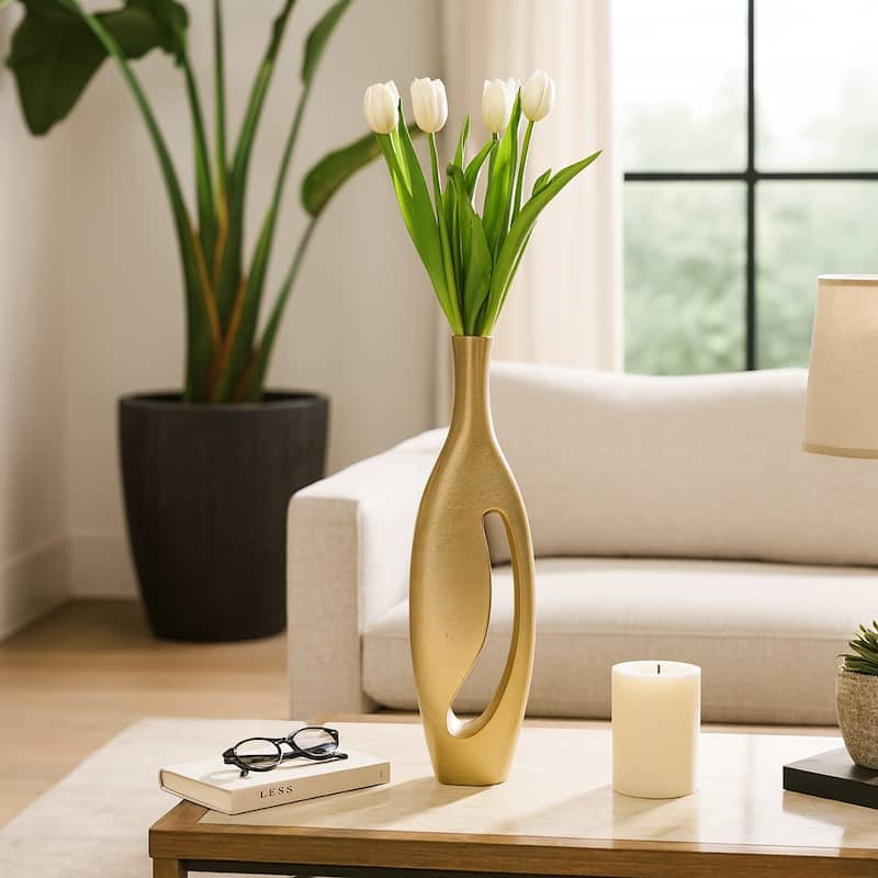 Artistic Cut-Out Vase - Champagne