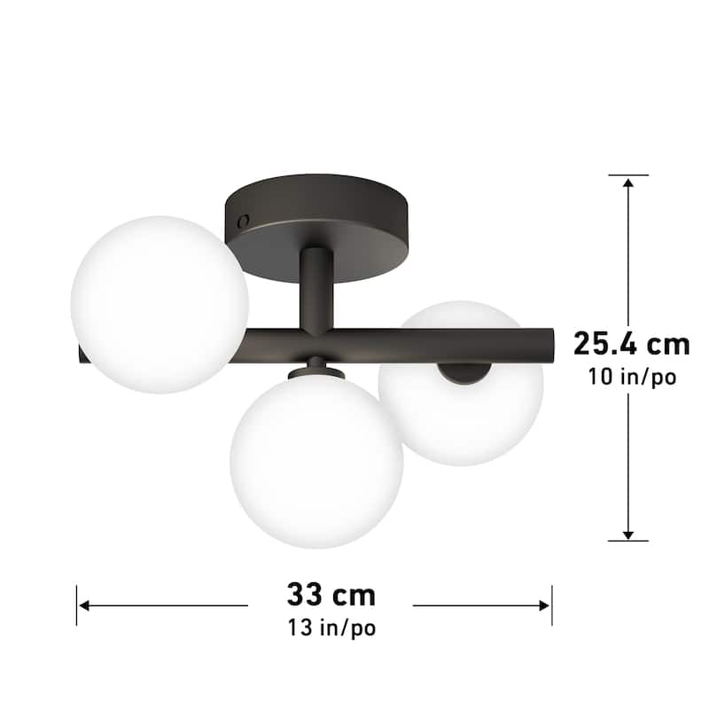 Artika Bloom Ceiling Flushmount Light, Black-3CCT