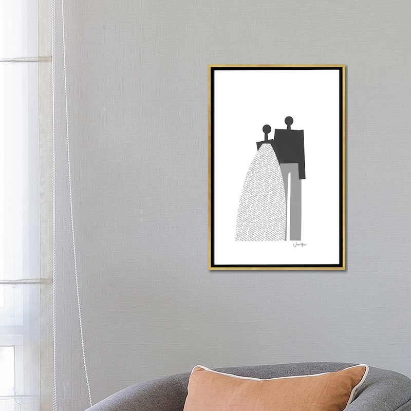 iCanvas "African Wedding Couple In Black & White" by LouLouArtStudio Framed Canvas Print