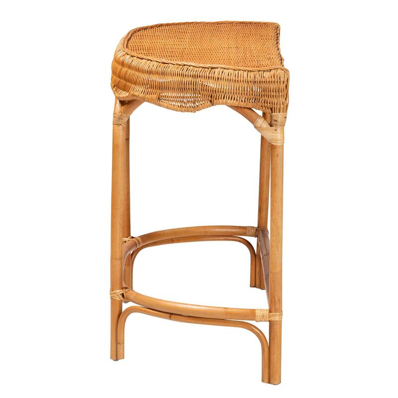 Wakana Modern Bohemian Natural Brown Rattan Console Table