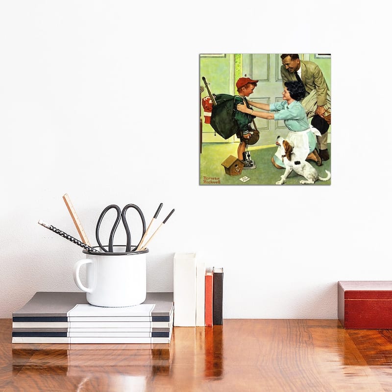iCanvas "Home from Camp" by Norman Rockwell Canvas Print - 12x12x0.75
