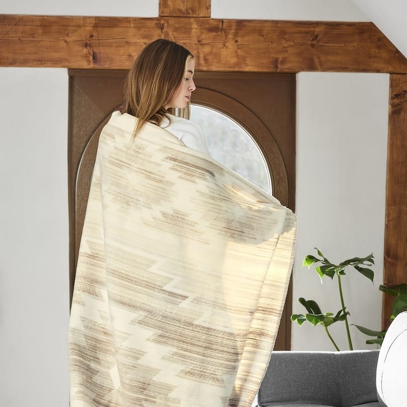 IBENA Cotton Southwestern Natural Oversize Throw 'Girga'