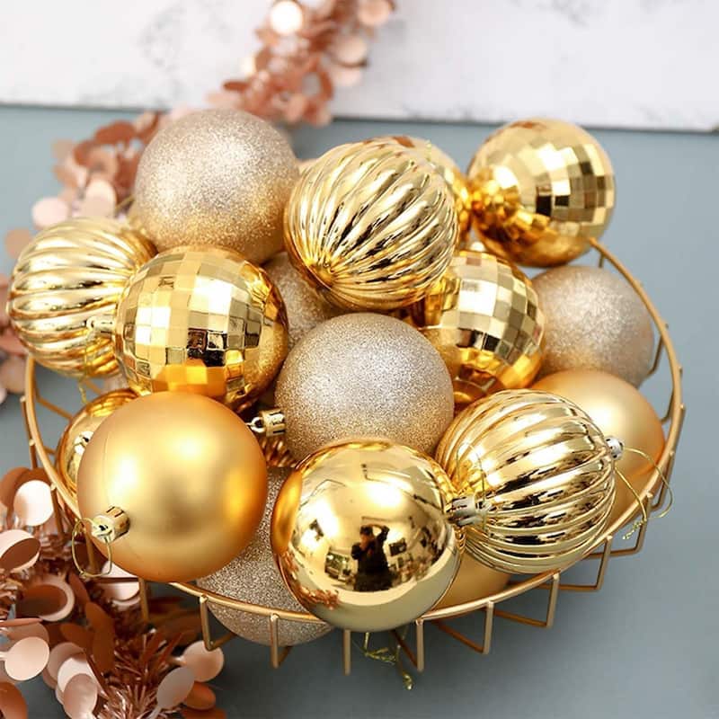 34 Pieces Shatterproof Christmas Ornaments Set Christmas Decorations 1.57 Inch Christmas Balls - N/A