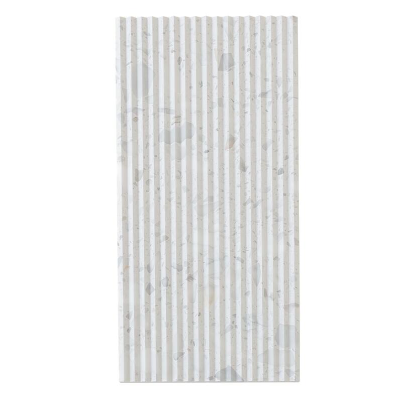 Terraforma 12x24 in. White, Beige Textured Terrazzo Linear Large Wall Tile (7.75 sq ft/case, 4-Pack)