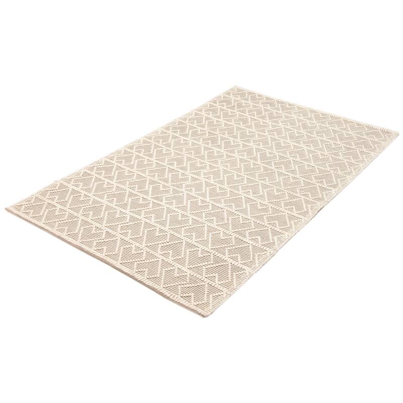 ECARPETGALLERY Braid weave Sienna Cream Wool Rug - 5'0 x 8'2