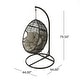 preview thumbnail 10 of 17, Kylie Outdoor Wicker Hanging Basket Chair by Christopher Knight Home