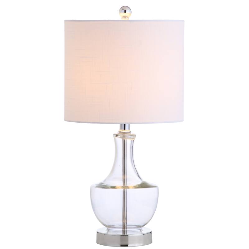 Colette 20" Mini Glass LED Table Lamp, Silver by JONATHAN Y