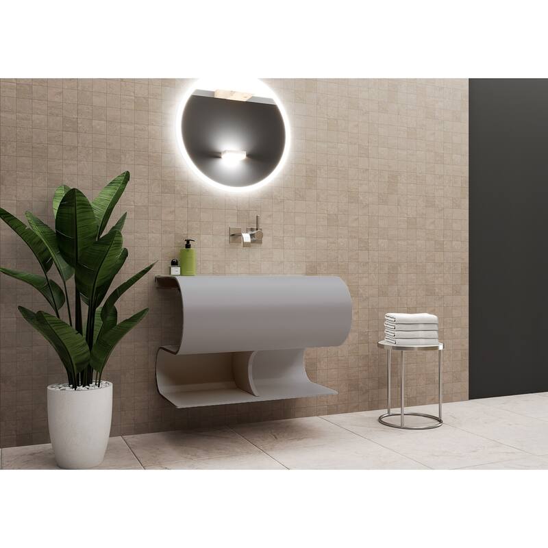 Soprano 30" Wall Mounted S Shape Sink with Shelf - No Faucet Hole