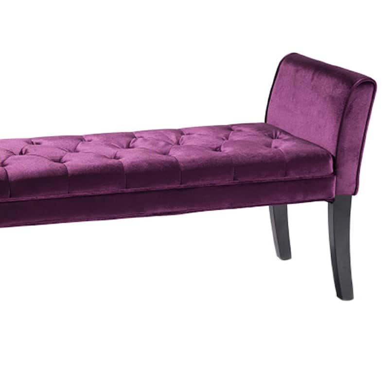 Chatham 53" Black Velvet Upholstered Bench