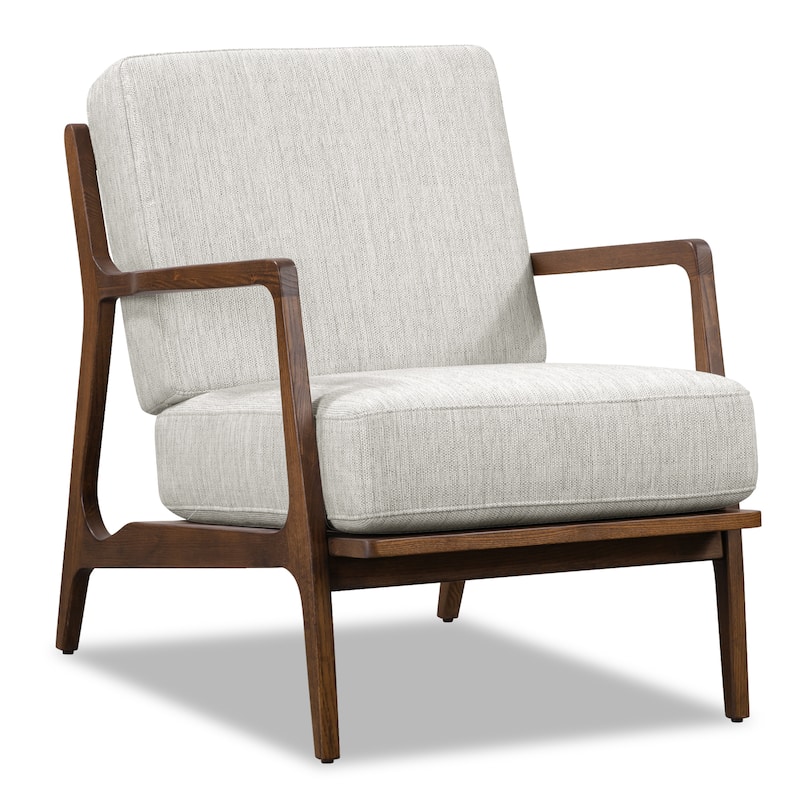 Poly & Bark Verity 25" Fabric Lounge Chair - Solid Wood Frame - Bright Ash