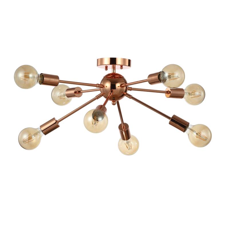 Rover 30.5" 8-Light Sputnik Metal LED Flush-Mount, Copper by JONATHAN Y