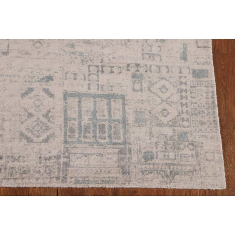Abstract Oriental Area Rug Handmade Wool Carpet - 5'4"x 7'9"