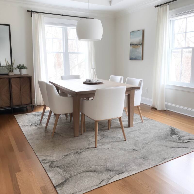 Alrim Modern Art-Inspired Weather Resistant Timeless Fusion Outdoor Rug