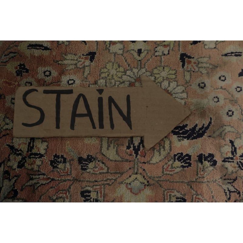 Hand Knotted Oriental Silk Carpet Traditional Floral Peach Kashmir Area Rug - 8' 0'' X 5' 8''