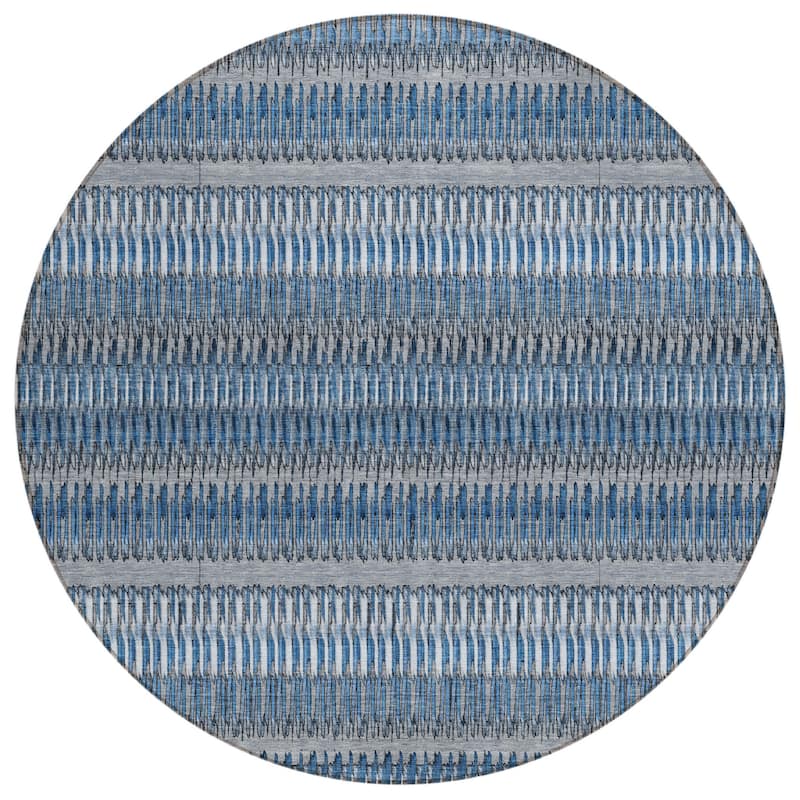 HomeRoots Striped Transitional Rectangle Outdoor Rug