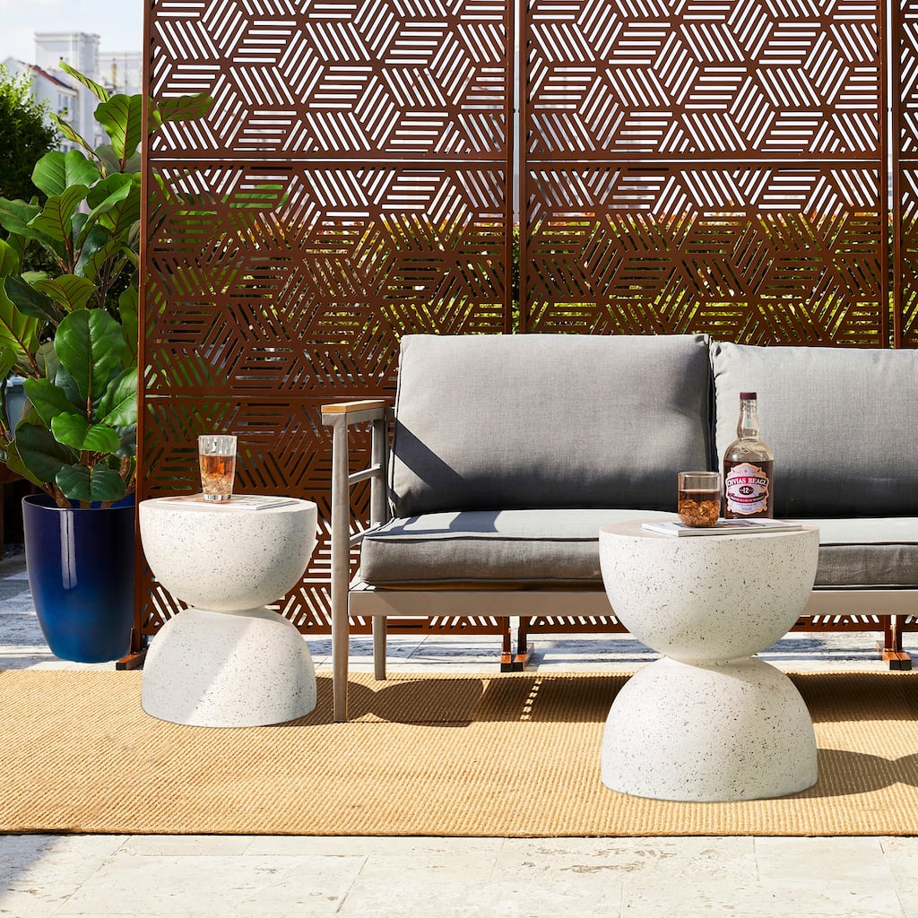 Glitzhome Set of 2 18"H Modern MGO Garden Stool Plant Stand