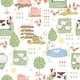preview thumbnail 3 of 6, Galerie Wallcoverings Tiny Tots 2 Farmland Animals Non-woven Matte Wallpaper Roll 33 feet x 21 inches - Green/Blue/Pink