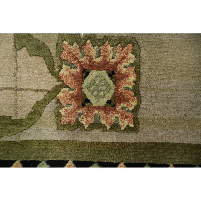 Hand Knotted Oriental 100% Wool Carpet Traditional Contemporary Beige & Ivories Art Deco Area Rug - 10' 0'' X 8' 0''