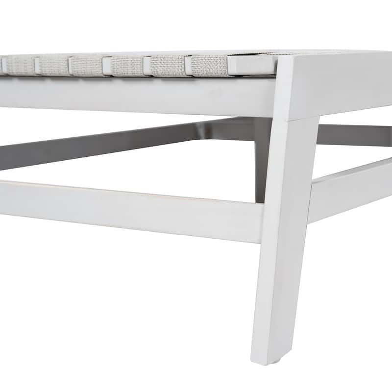 Christopher Knight Home Benfield Outdoor Acacia Wood and Rope Chaise Lounge