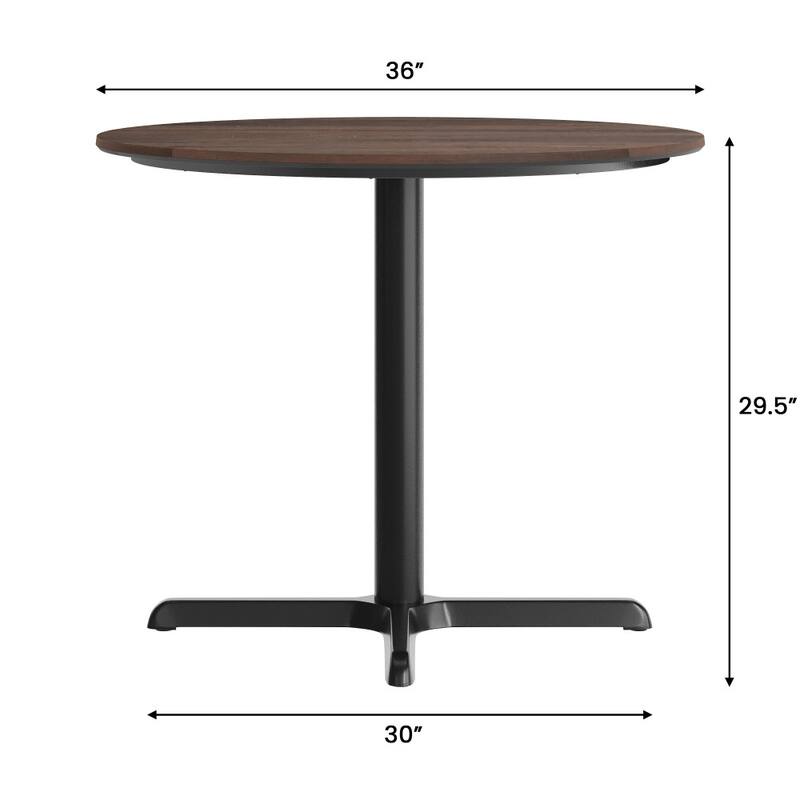 Commercial HPL Tabletop with Table Height Crisscross Base - 36"W x 36"D x 29.5"H