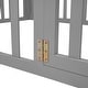 preview thumbnail 6 of 5, Gray Solid Pine Wood Floor Bed with Fence and Door, Full Size, Safe and Fun Sleeping and Play Space