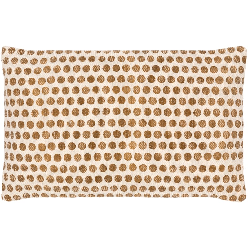 Faizah Block Print Dotted Cotton Throw Pillow