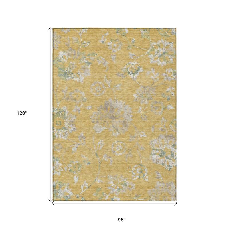 HomeRoots Floral Transitional Rectangle Outdoor Rug